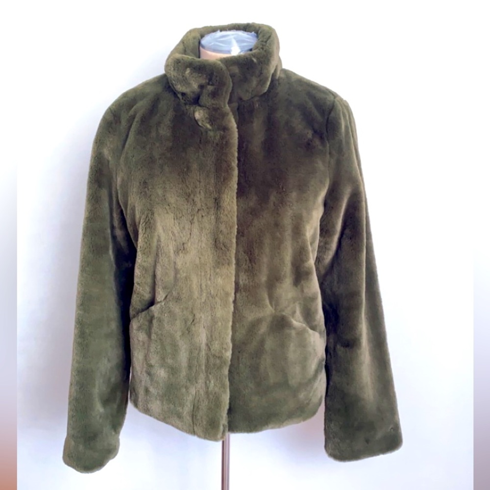Olive Fake Fur Coat